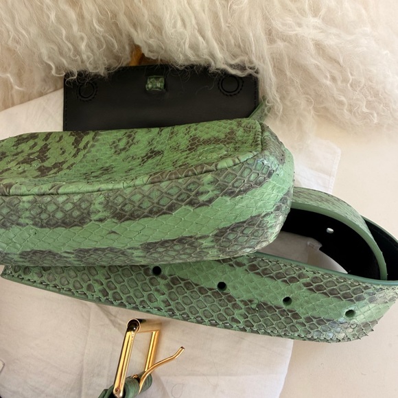 A.L.C. Green Python Crossbody Bag with Gold Accent - Picture 13 of 14